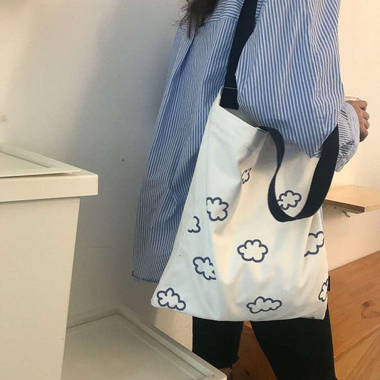 Shopping Bags Women Canvas Shoulder Bag Large Capacity - VEX CLUB HOUSE
