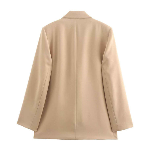 The Casual Long-sleeve Blazer Is Made From A Silk-like Satin Fabric - VEX CLUB HOUSE