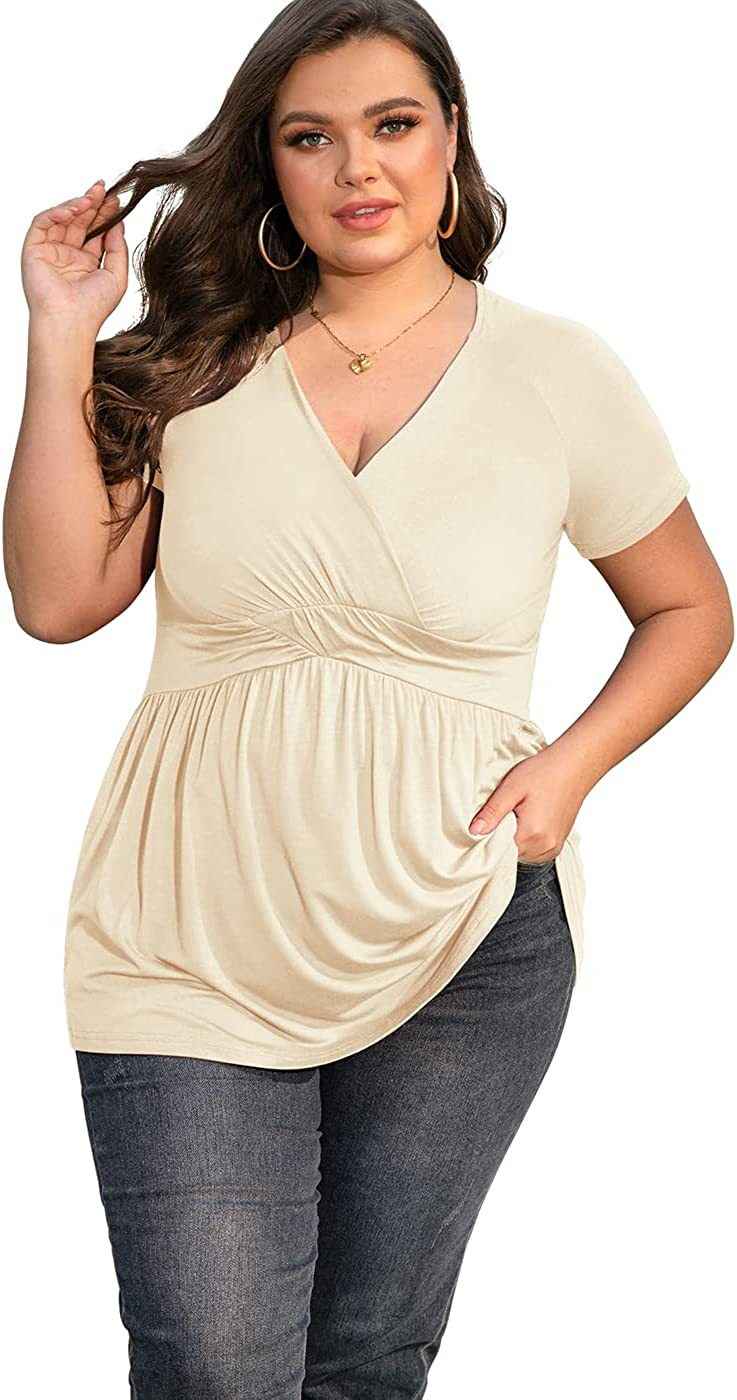 Women's Plus Size T-shirt V-neck Top - VEX CLUB HOUSE