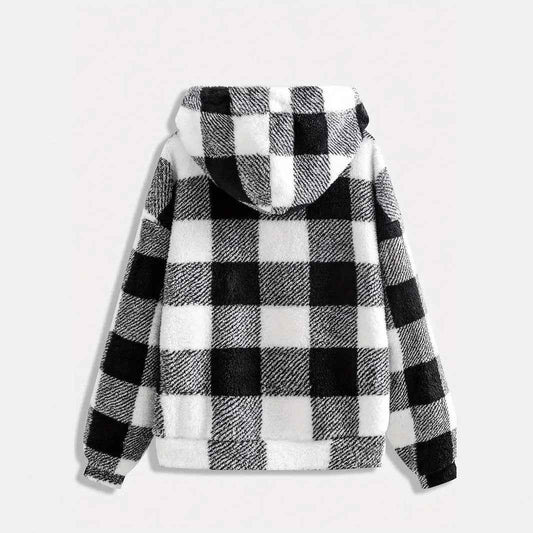 Fashionable Casual Zip-up Plush Hoodie With Long Sleeves - VEX CLUB HOUSE