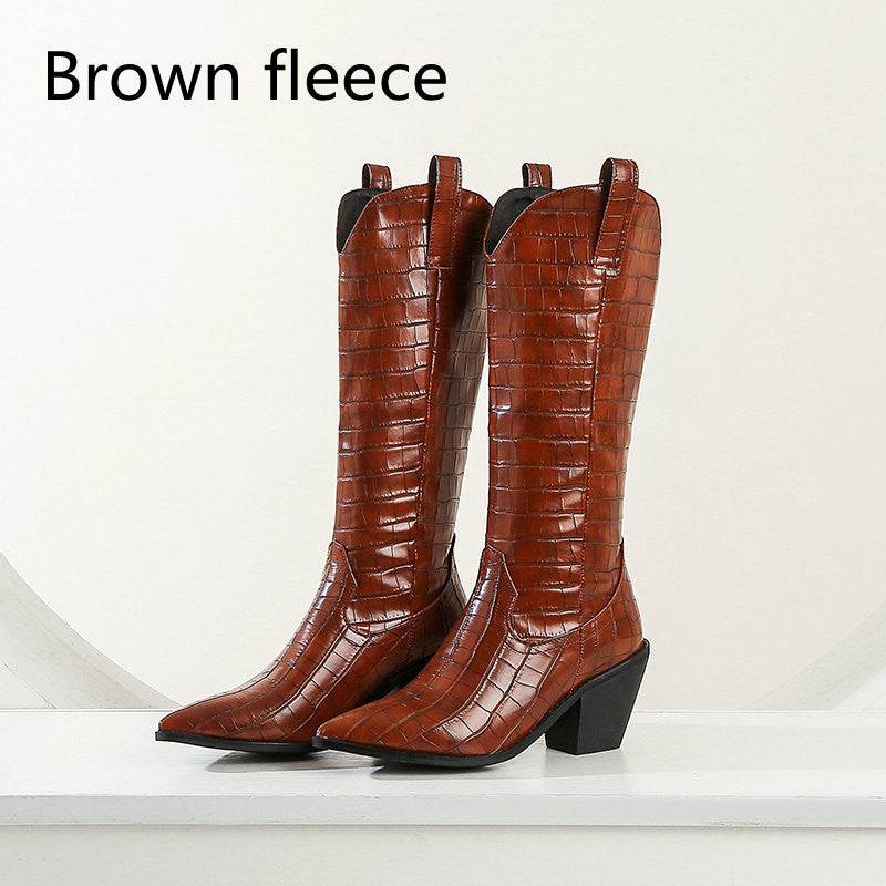 Long Boots Thick Heel Boots Women's Casual Knee-length Boots High Boots - VEX CLUB HOUSE
