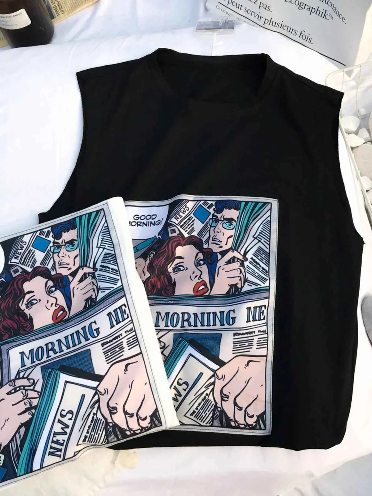 Men's Comic Print Sleeveless Tank Top