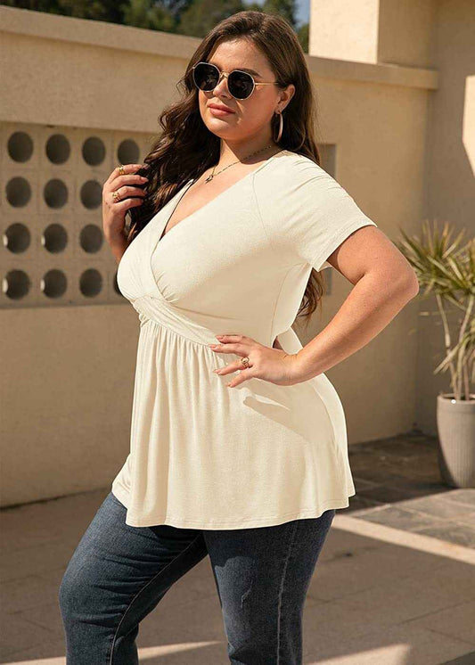 Women's Plus Size T-shirt V-neck Top - VEX CLUB HOUSE