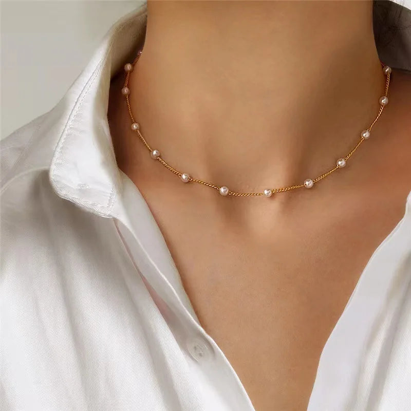 Aqua Luxe Pearl Necklace Set