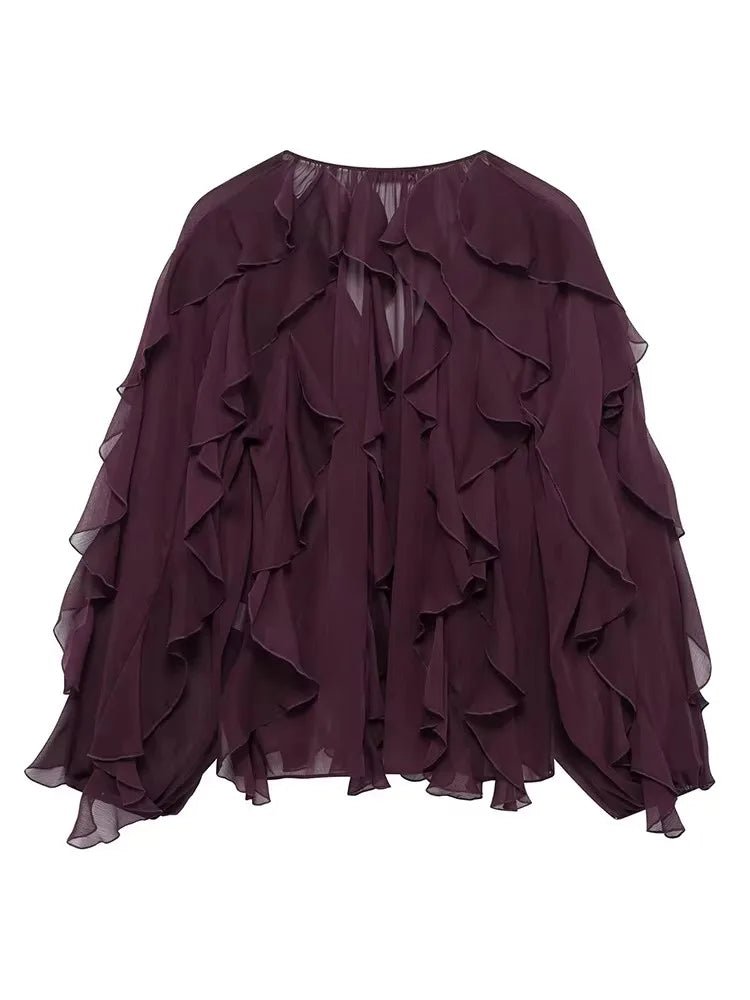 Vivid V-Neck Ruffles