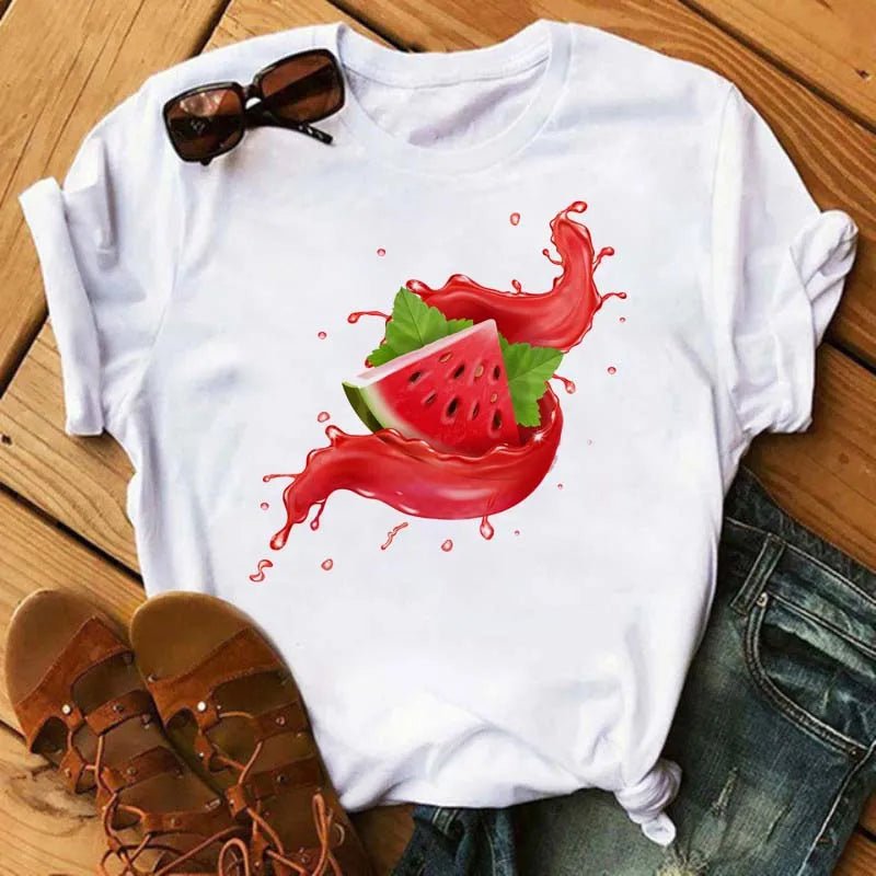 Women's T-shirt Fashion Fruit Watermelon V E X C L U B H O U S E
