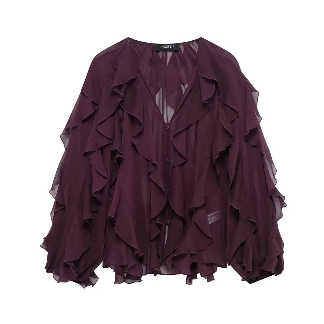 Vivid V-Neck Ruffles