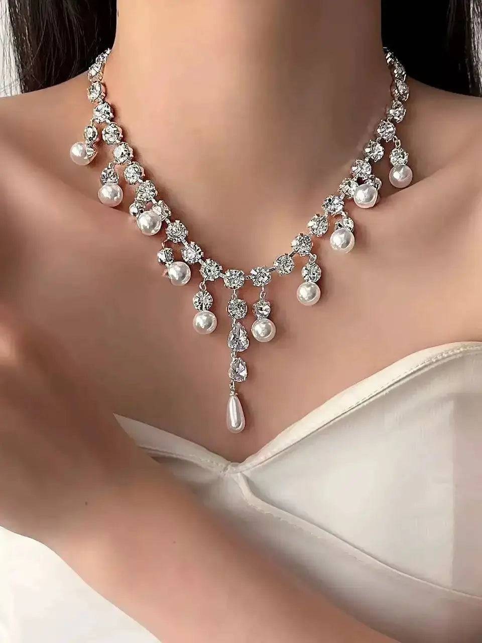 Pearl Tassel Choker Necklace for Women