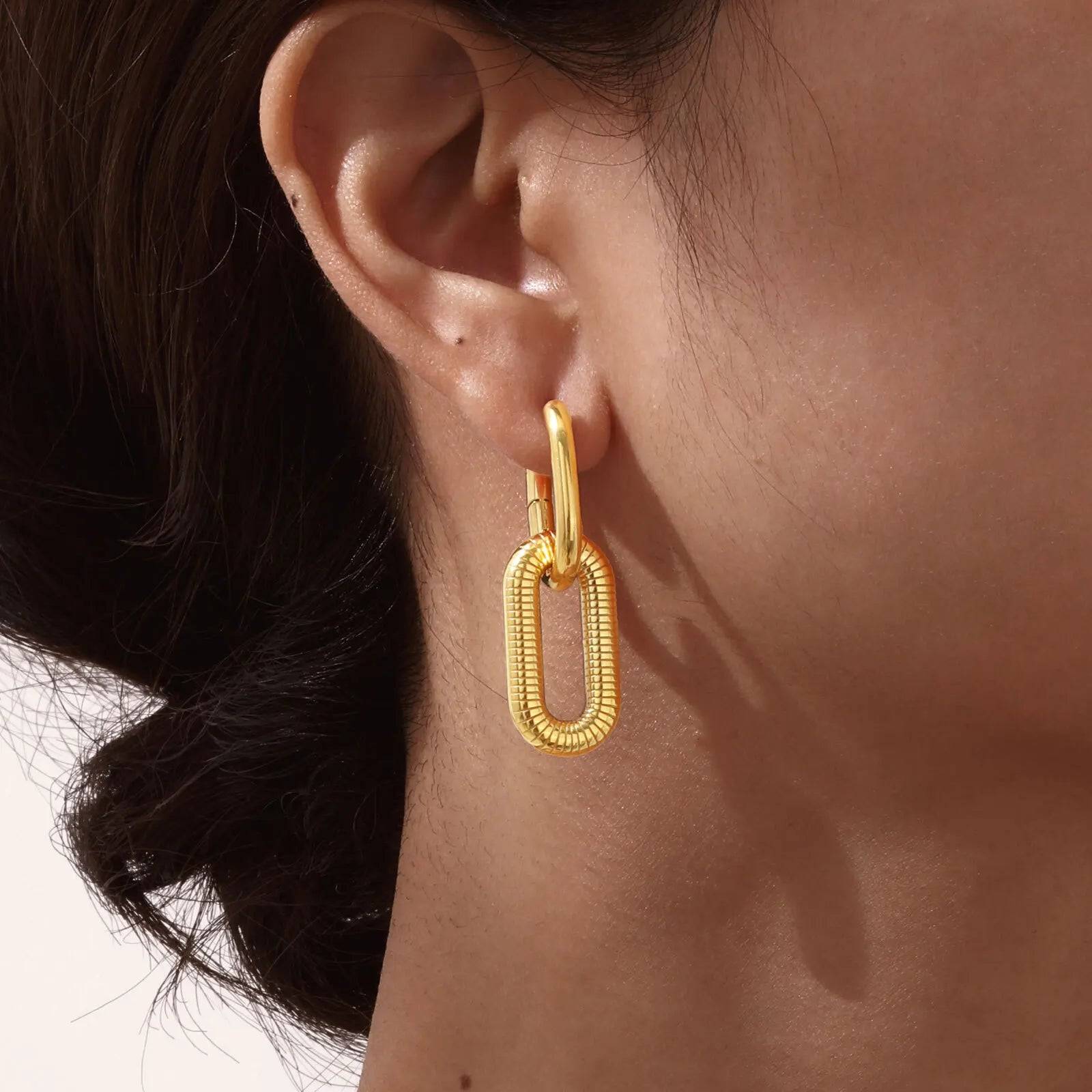 Vnox Oval  Earrings For Women