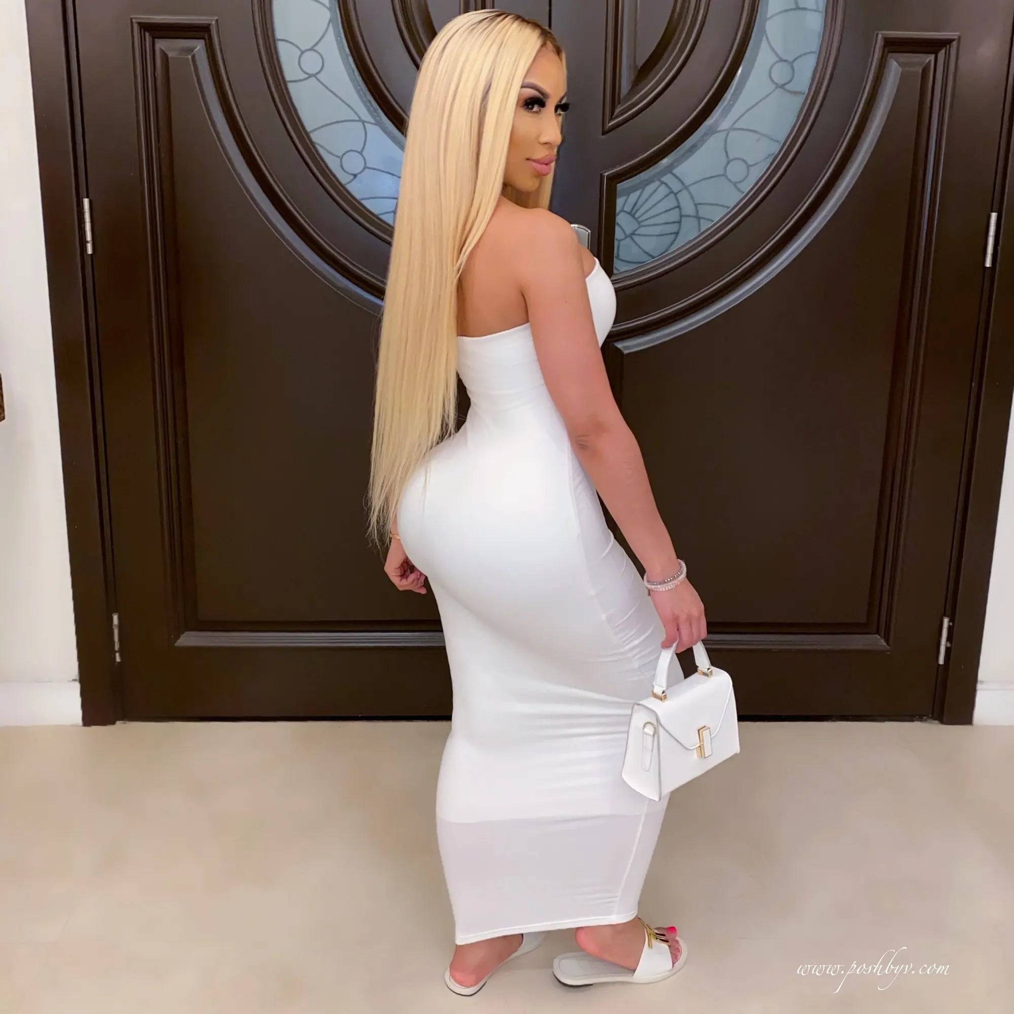 sexy sleeveless chest wrapped Dress