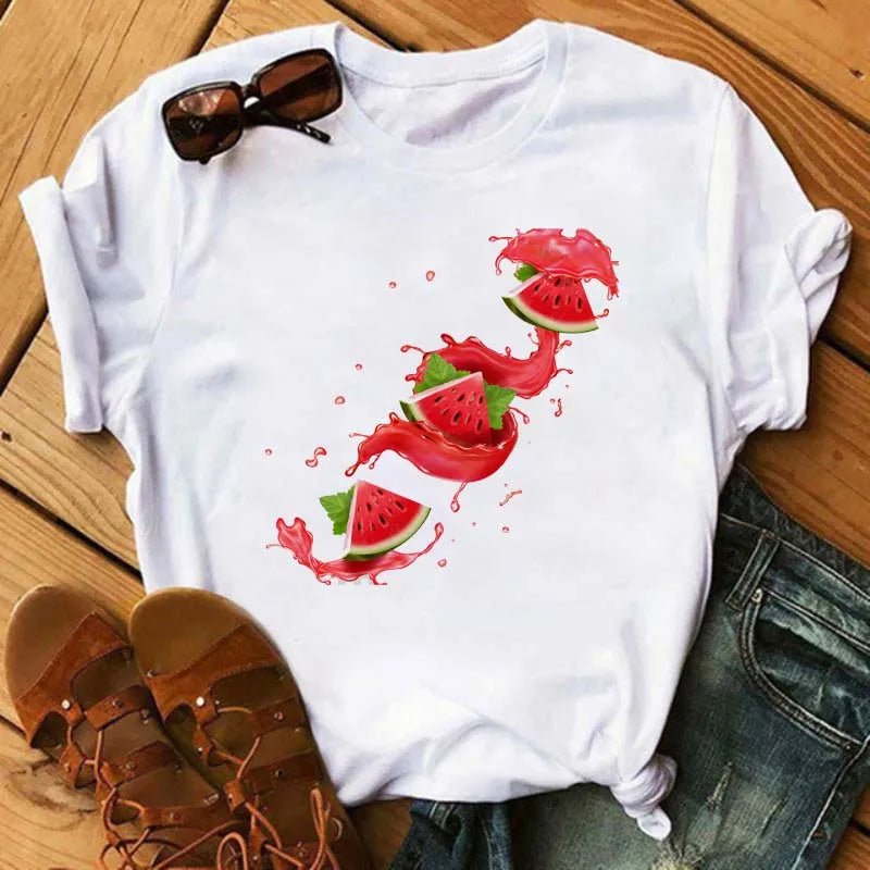 Women's T-shirt Fashion Fruit Watermelon V E X C L U B H O U S E