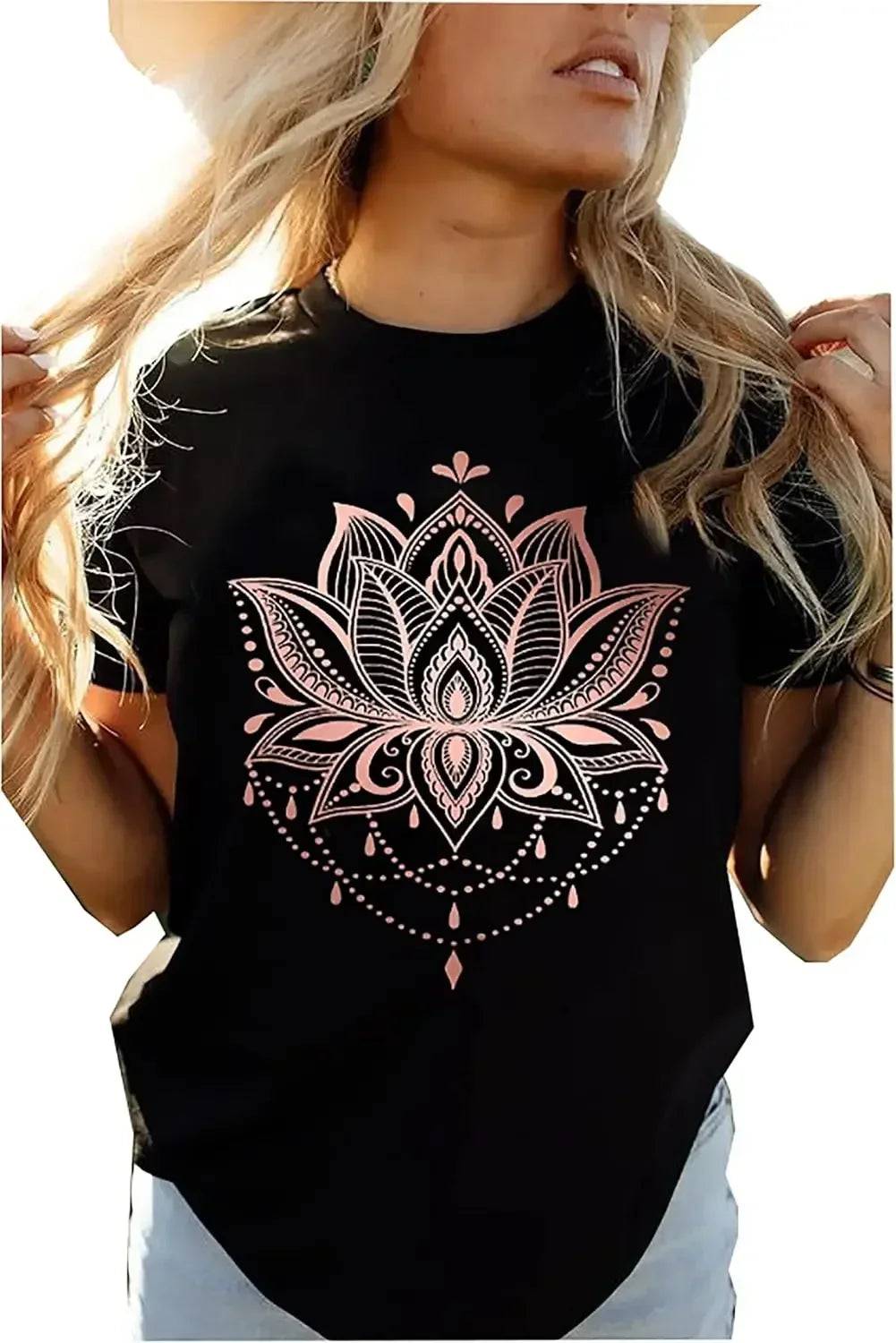 Flower O-neck T-shirt