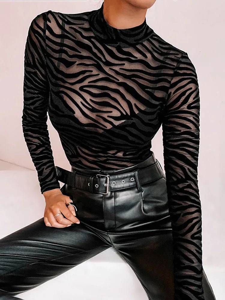 Black Transparent Sexy Bodysuit