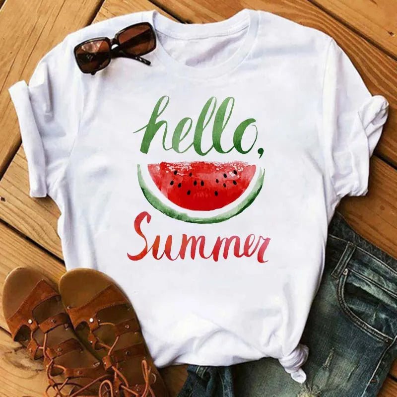 Women's T-shirt Fashion Fruit Watermelon V E X C L U B H O U S E