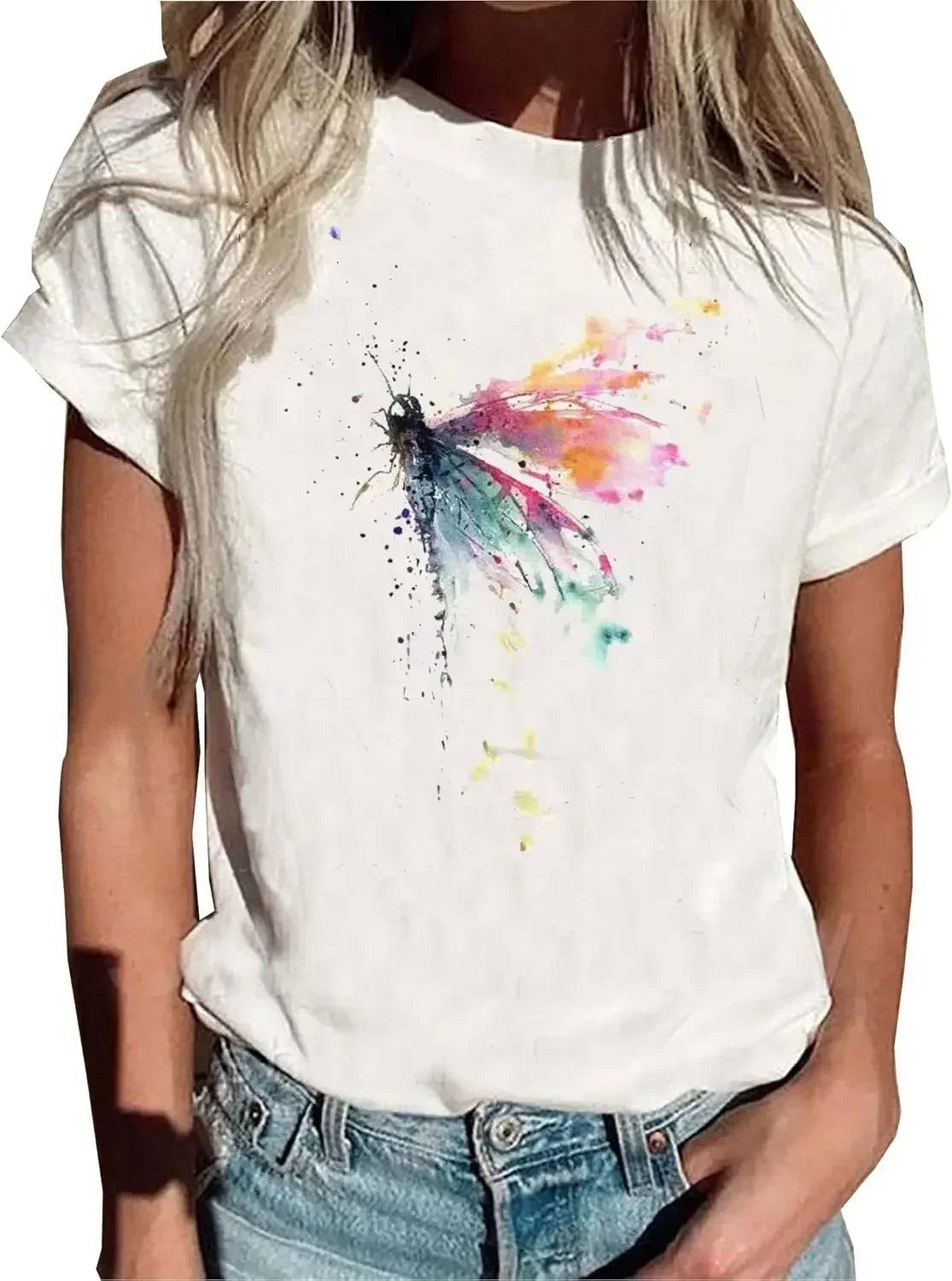 Flower O-neck T-shirt