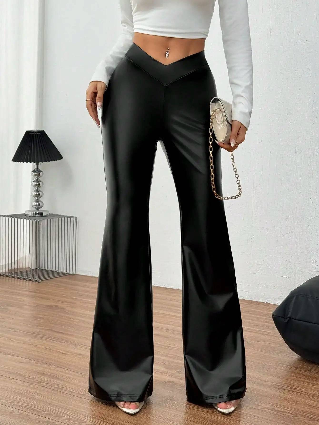 Sexy V-waist invisible zipper  pants