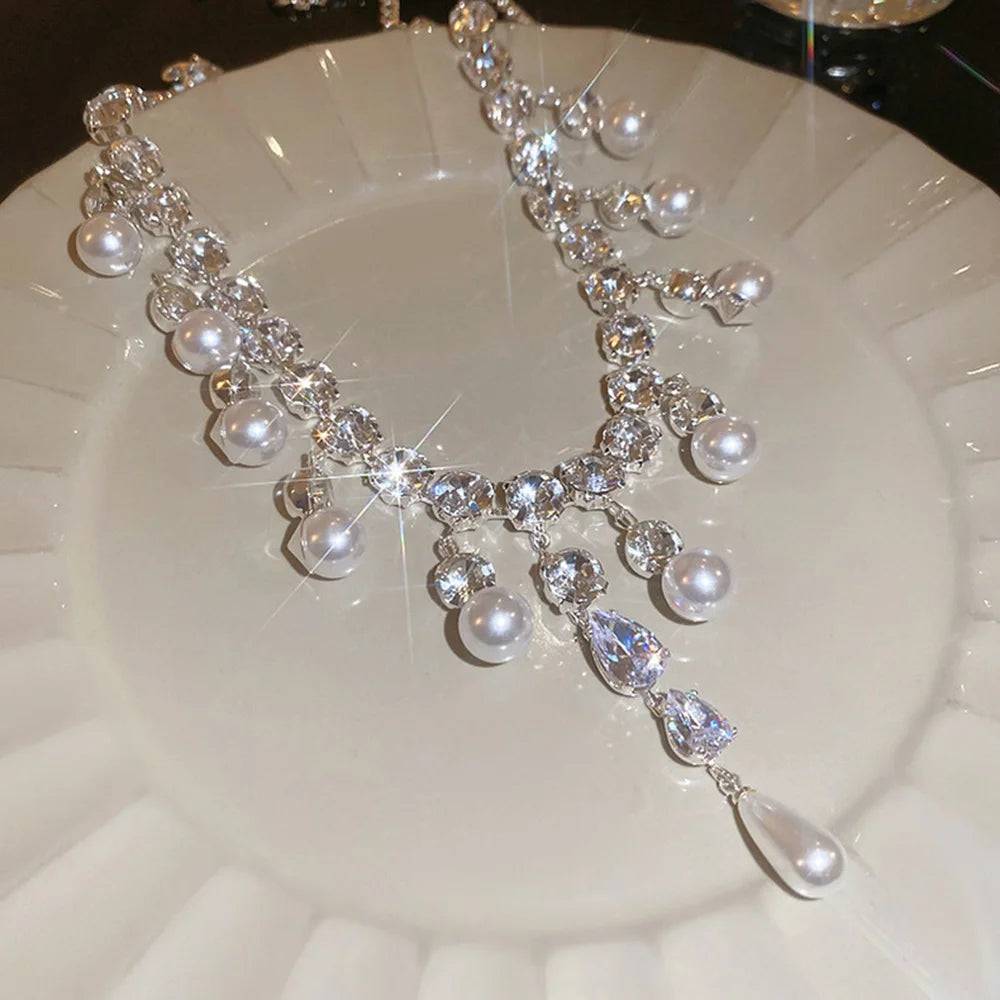 Pearl Tassel Choker Necklace for Women