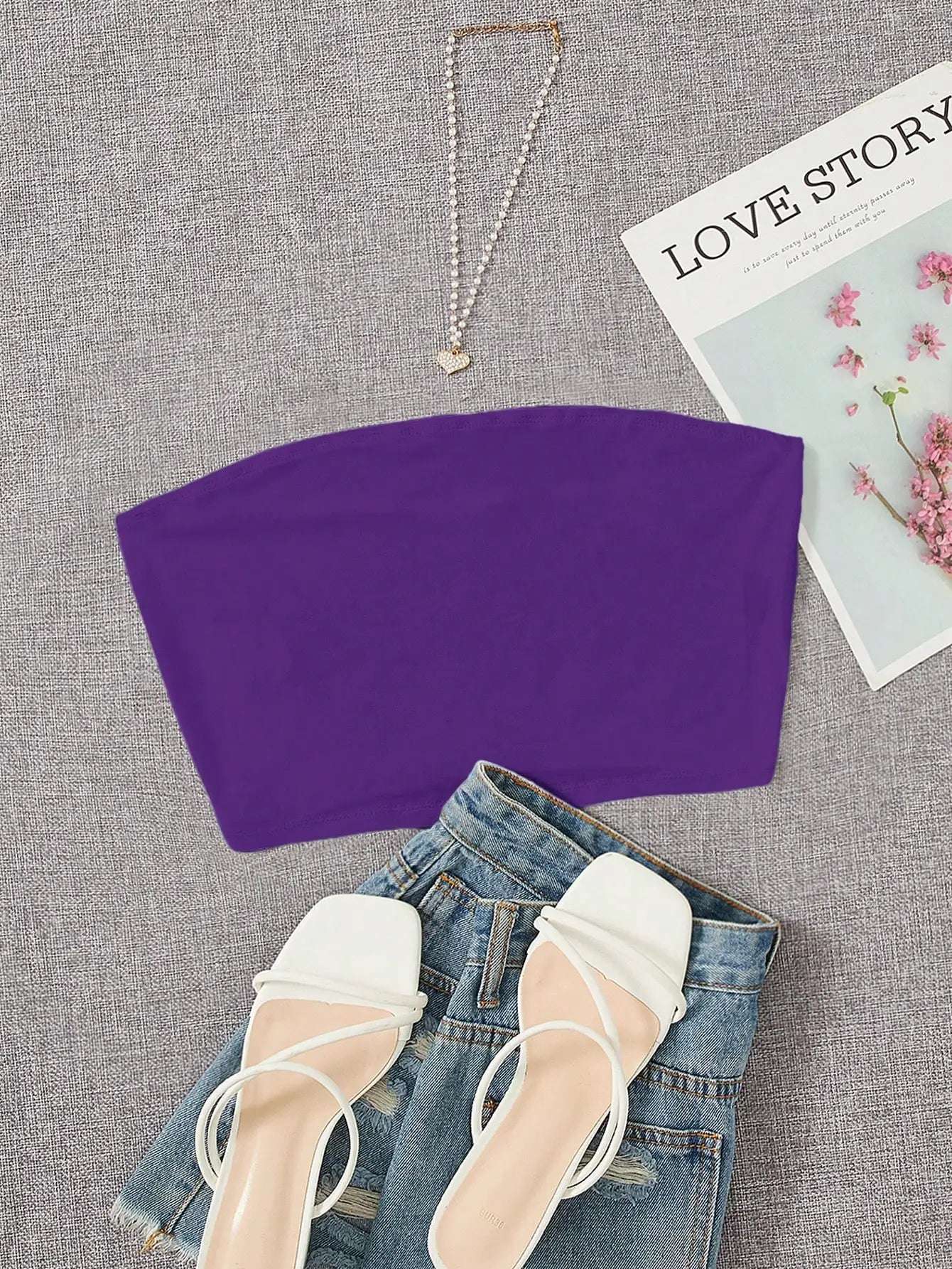 women spring summer strapless TOP