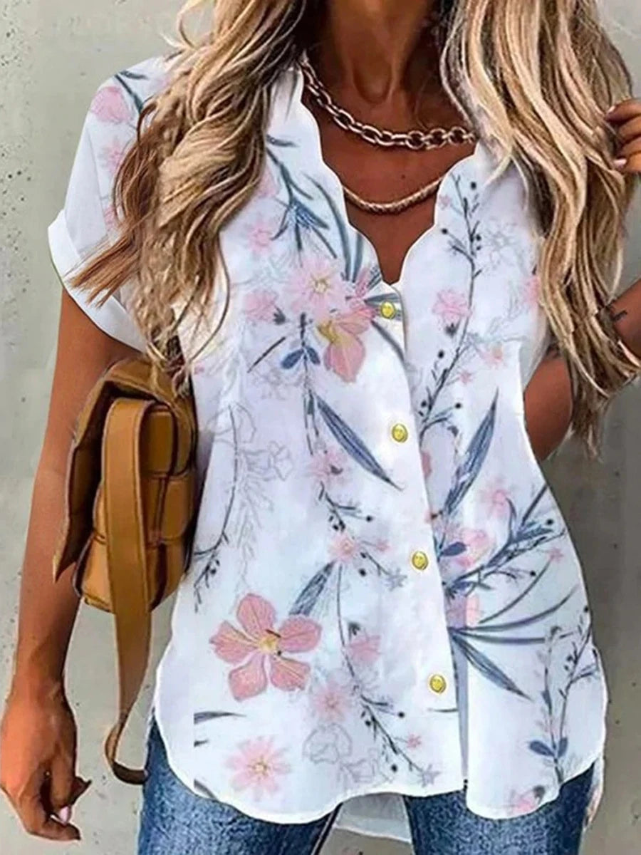 Women Shirt Floral V E X C L U B H O U S E