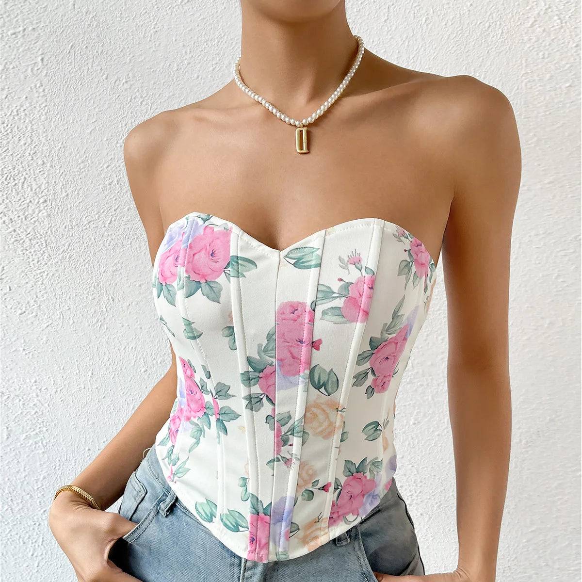Floral Sexy Spicy Girl Corset