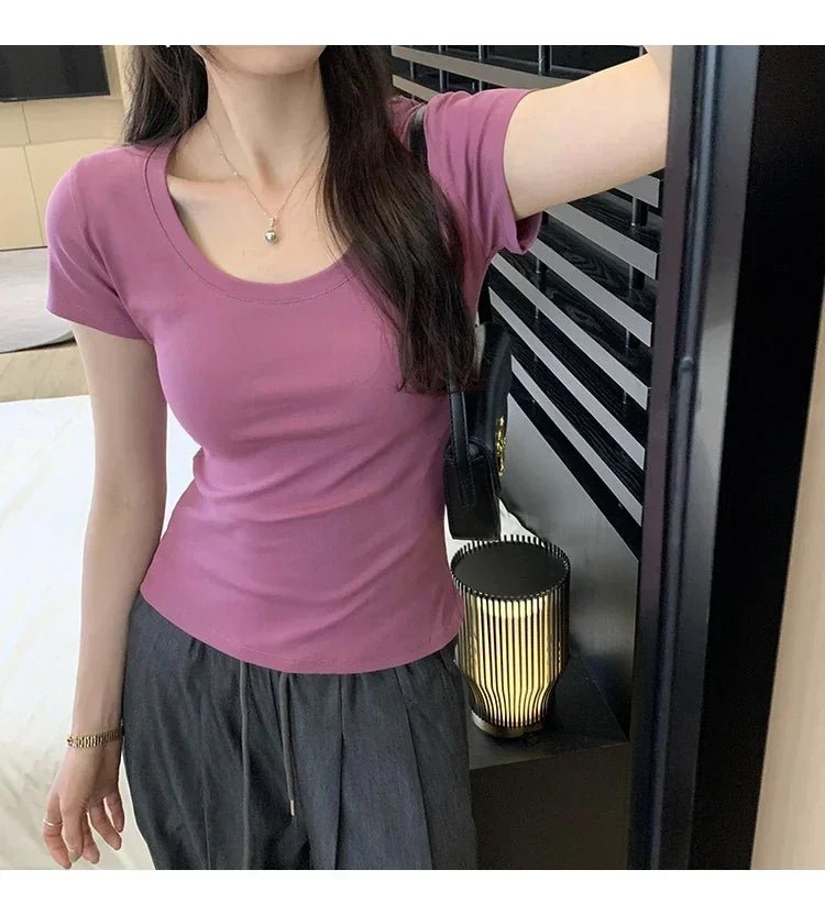 Casual Cotton T Shirt For Women V E X C L U B H O U S E