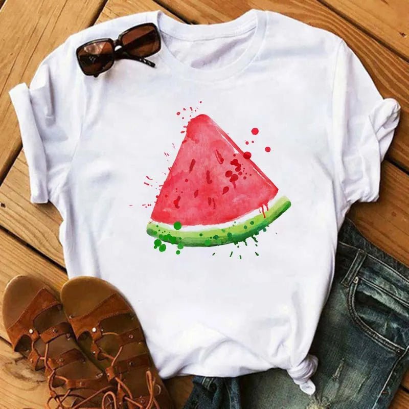 Women's T-shirt Fashion Fruit Watermelon V E X C L U B H O U S E
