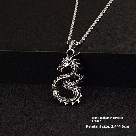 Fashion Jewelry Dragon Sword Pendant Necklace Paved Black Color Jewelry For Men Boy Christmas Gifts V E X C L U B H O U S E