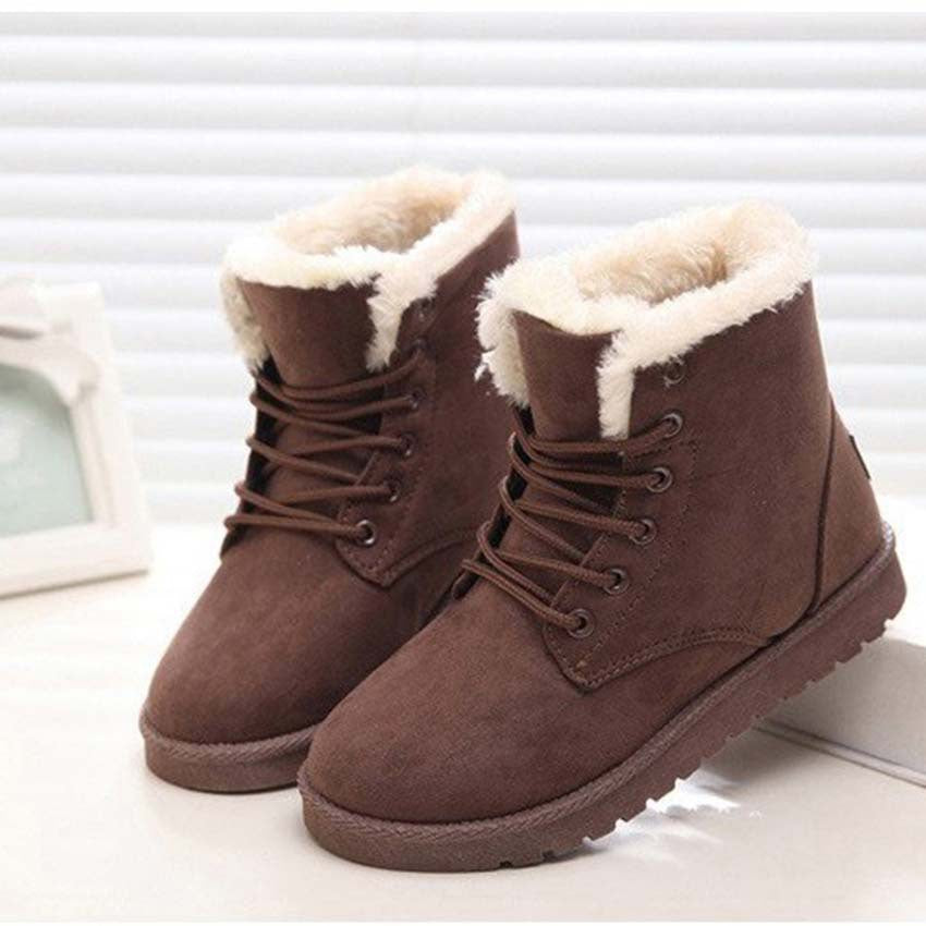 Women's Snow Boots Short Warm Flat Heel Shoes - VEX CLUB HOUSE