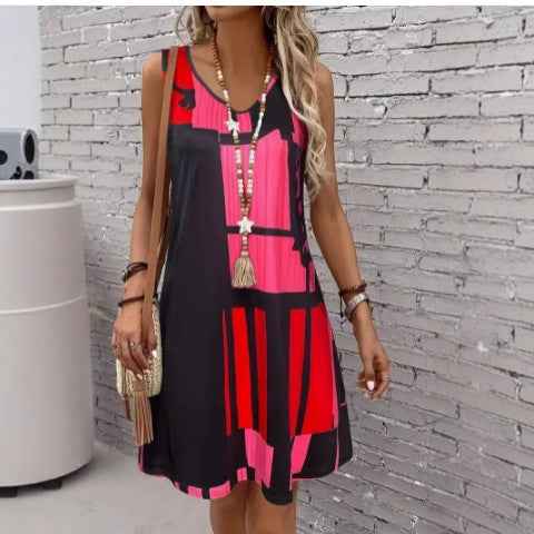 Casual Versatile And Stylish Striped V-neck Dress - VEX CLUB HOUSE