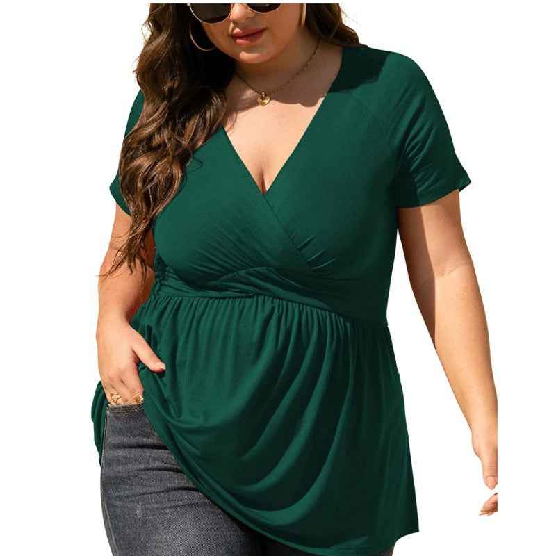 Women's Plus Size T-shirt V-neck Top - VEX CLUB HOUSE