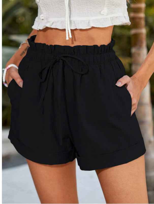 European American Summer New Solid Color Loose Casual Fashion Shorts For Women - VEX CLUB HOUSE