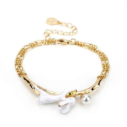 Japanese Pearl Painting Oil Rabbit Bracelet Women Bracelet Bracelet