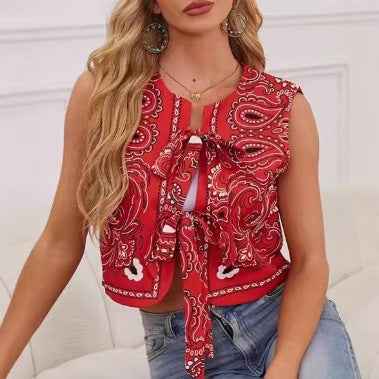 Women's New Casual Round-neck Tie-dye Printed Cotton Vest - VEX CLUB HOUSE