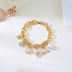 Women's Fashion Starfish Pearl Shell Fishtail Multi-pendant Necklace Bracelet - VEX CLUB HOUSE