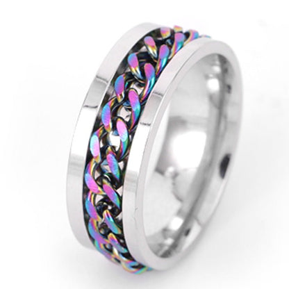 Stainless Steel Spinner Ring Beer Corkscrew Artifact Fashion Simple Heterosexual Rings Casual Men And Women Jewelry Bague Femme V E X C L U B H O U S E