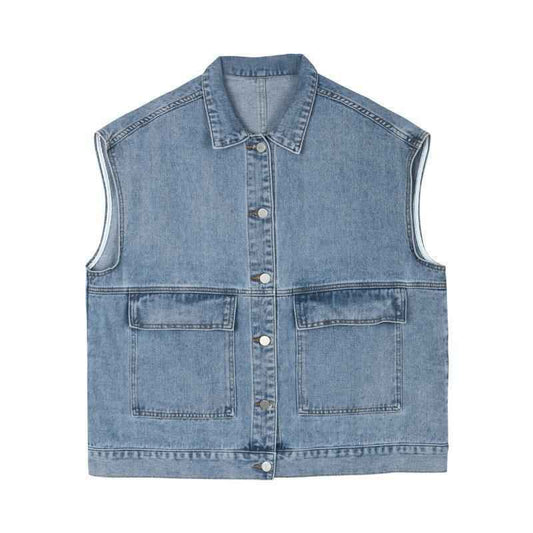 Women's Spring Korean Loose Denim Sleeveless Casual Vest Trend - VEX CLUB HOUSE