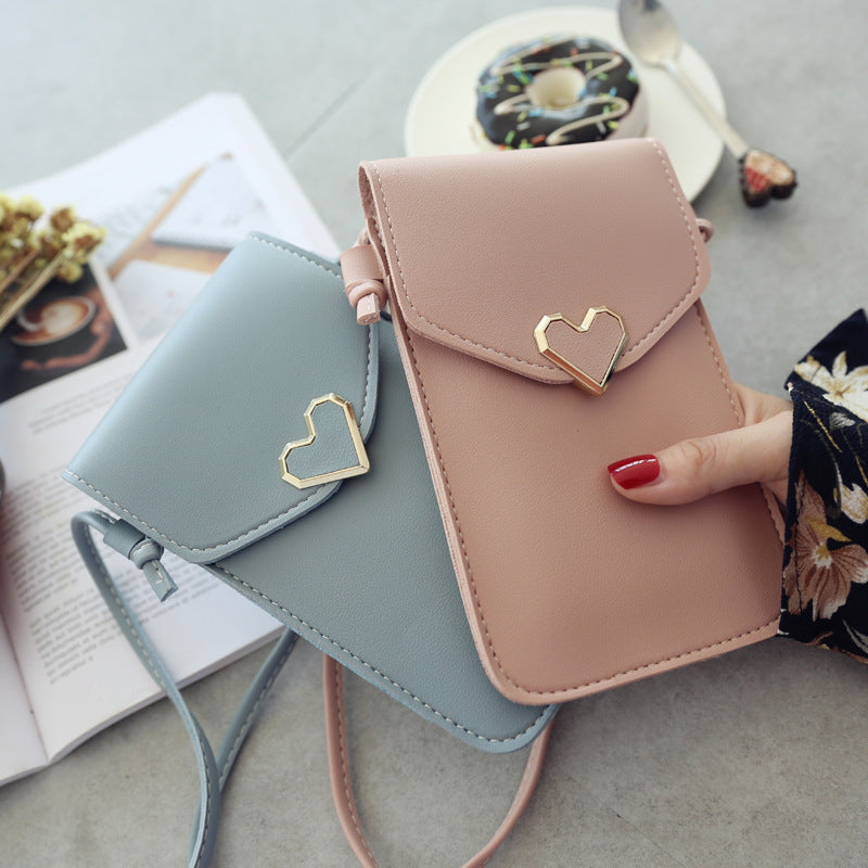 Love Buckle Mobile Phone Bags For Women Transparent Touch Screen Wallet Crossbody Shouder Bags - VEX CLUB HOUSE