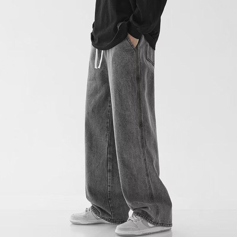 Straight Jeans Men's Spring And Summer Thin High Street Loose Wide Leg Pants - VEX CLUB HOUSE
