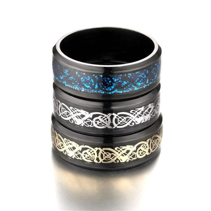 Dragon Pattern Rings Men Stainless Steel Ring Jewelry - VEX CLUB HOUSE