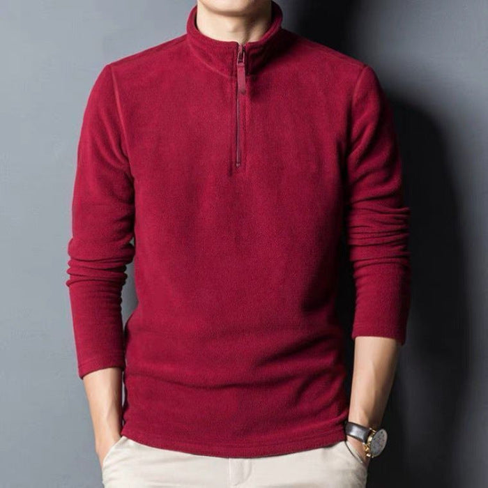 Men's Long-sleeve Mock-neck Fleece Hoodie With Zipperversatile For Winter - VEX CLUB HOUSE