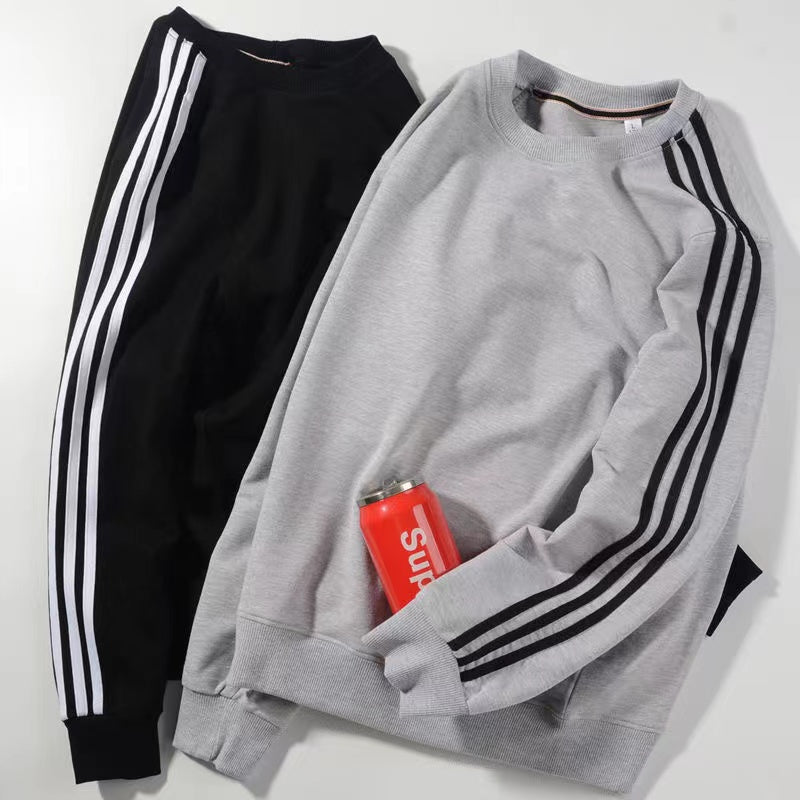 Men's New Sportswear Three-bar Round Neck Long-sleeved Top - VEX CLUB HOUSE