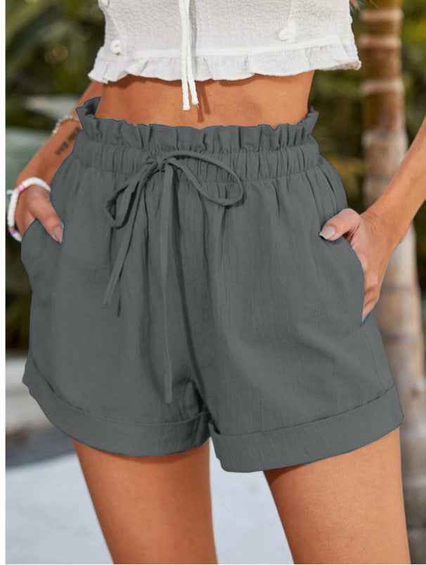 European American Summer New Solid Color Loose Casual Fashion Shorts For Women - VEX CLUB HOUSE