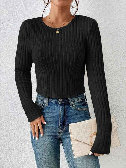 FallWinter Casual Slim-fit Solid-color Crew-neck Sweater - VEX CLUB HOUSE