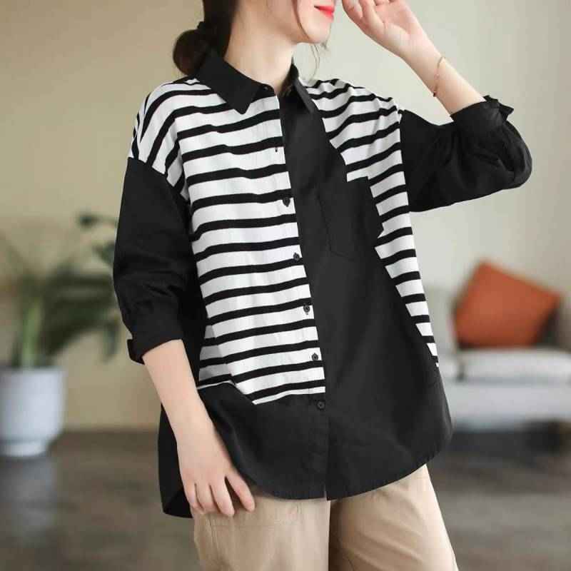 Artistic Patchwork Lightweight Cotton Casual Shirt - VEX CLUB HOUSE