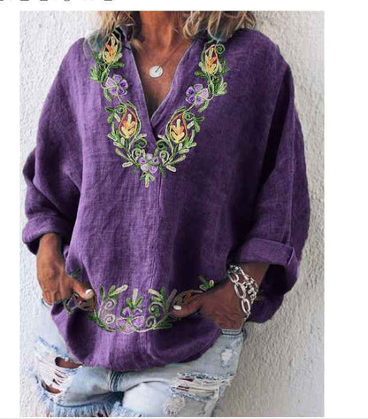 Womens American-style Digitally Printed Linen Shirt - VEX CLUB HOUSE