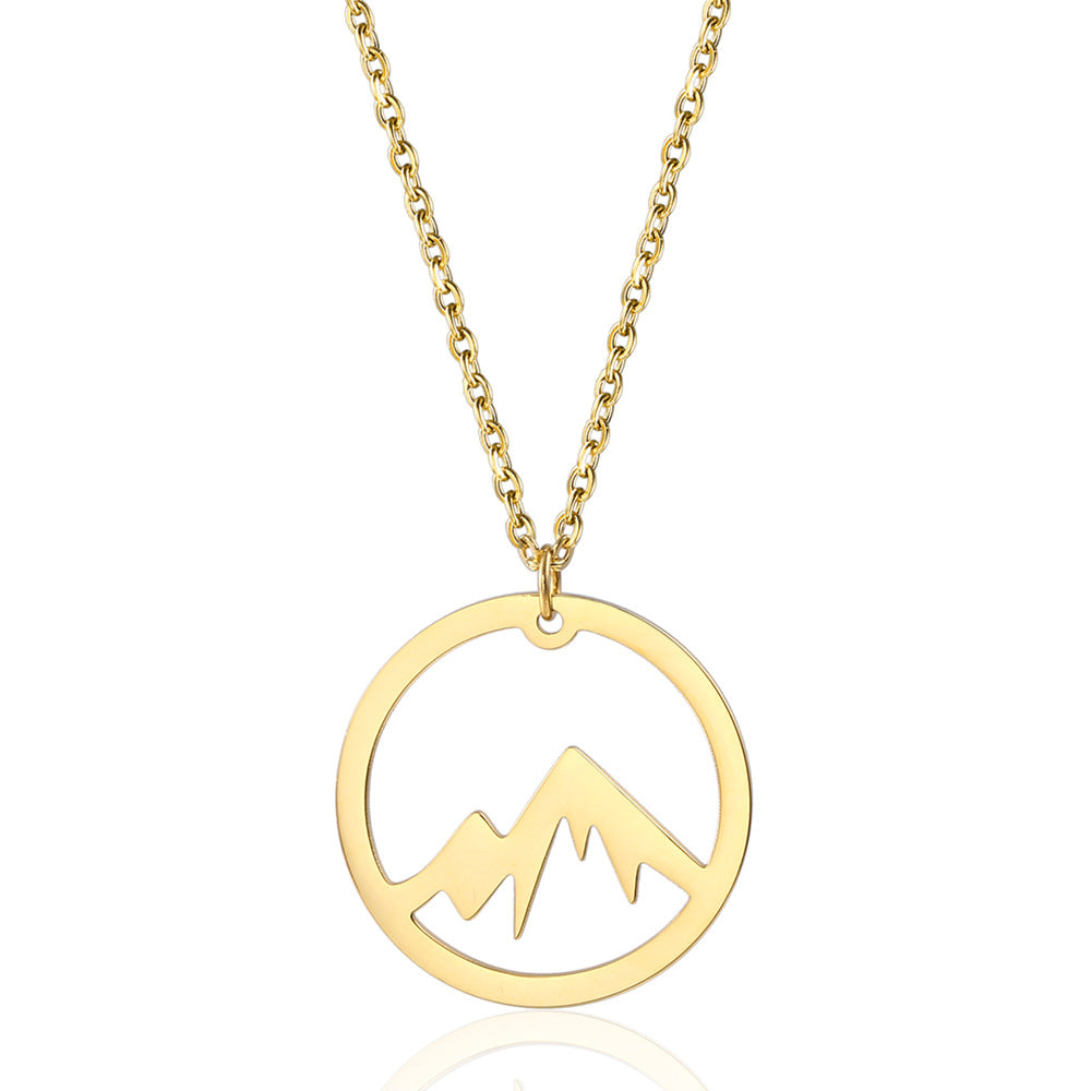 Mountain Pendant Necklace Gold Silver Minimalist Nature Snow Mountain Necklace For Women Men Fashion Adventure Jewelry Gift - VEX CLUB HOUSE