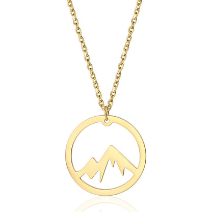 Mountain Pendant Necklace Gold Silver Minimalist Nature Snow Mountain Necklace For Women Men Fashion Adventure Jewelry Gift - VEX CLUB HOUSE