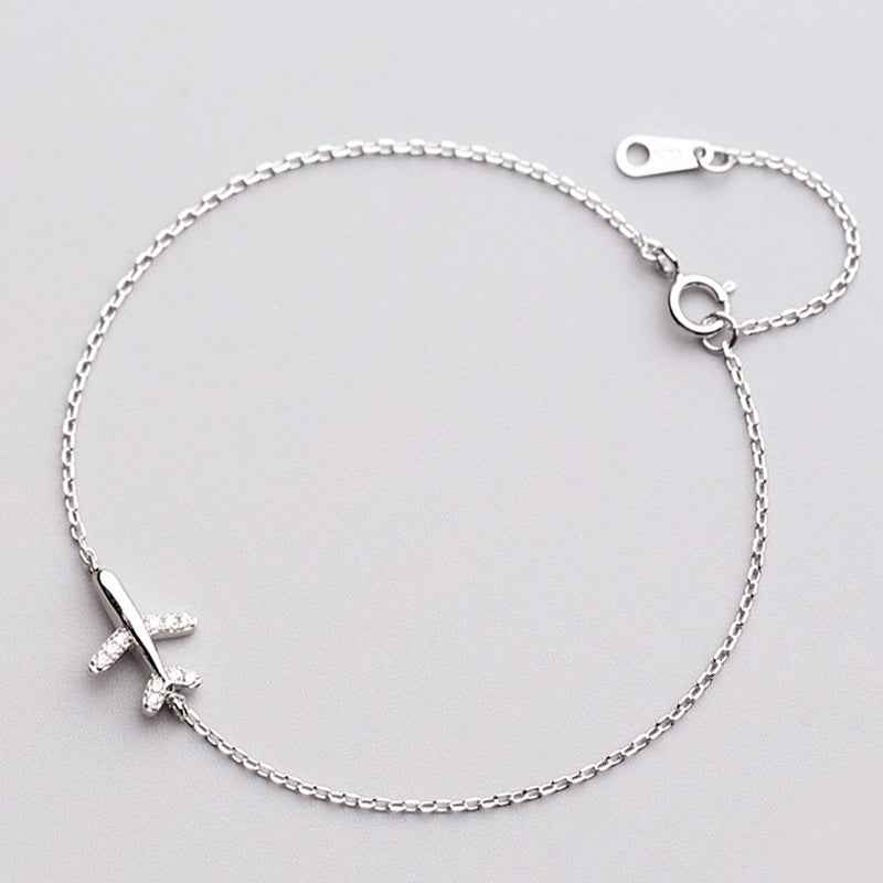 Airplane Bracelet Women 925 Silver Diamond Bracelet
