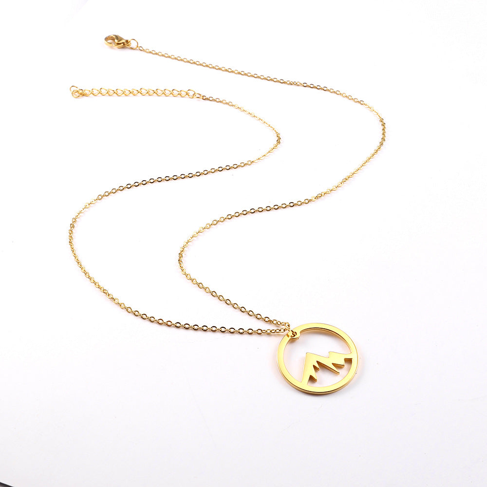 Mountain Pendant Necklace Gold Silver Minimalist Nature Snow Mountain Necklace For Women Men Fashion Adventure Jewelry Gift - VEX CLUB HOUSE