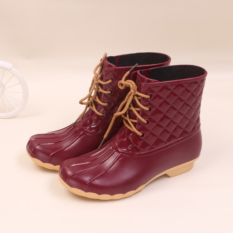 Jelly Non-slip Fashion Lace-up Rain Boots - VEX CLUB HOUSE